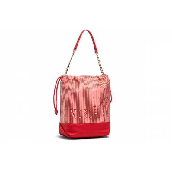 LOVE MOSCHINO BORSA SACCA ROSSA/BIANCA