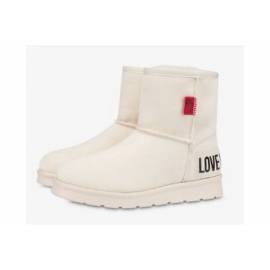 LOVE MOSCHINO STIVALETTO PELLICCIA BEIGE