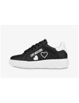 LOVE MOSCHINO SNEAKERS NERA LOGO BIANCO