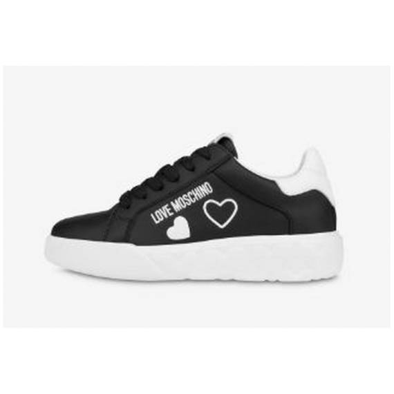 LOVE MOSCHINO SNEAKERS NERA LOGO BIANCO