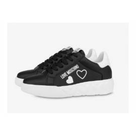 LOVE MOSCHINO SNEAKERS NERA LOGO BIANCO