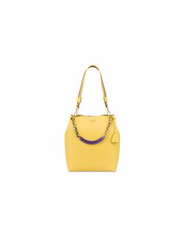 POLLINI BORSA GIALLA CON CATENA ORO/VIOL