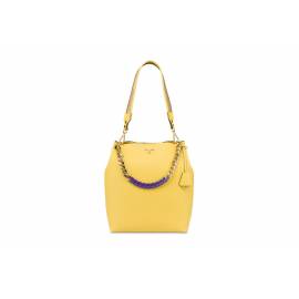 POLLINI BORSA GIALLA CON CATENA ORO/VIOL