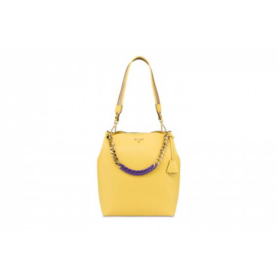 POLLINI BORSA GIALLA CON CATENA ORO/VIOL