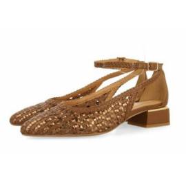 GIOSEPPO BALLERINA INTRECCIO CUOIO ORO