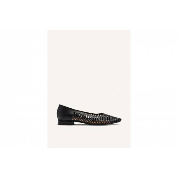 GIOSEPPO BALLERINA NERA CON BORCHIE ORO