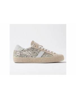 D.A.T.E. HILL LOW GLITTER PLATINO