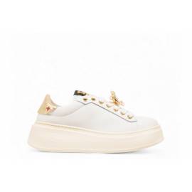 GIO PIU' SNEAKERS BIANCA CON FIORE ORO