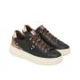 NERO GIARDINI SNEAKERS NERA LACCI LEOPAR