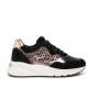 NERO GIARDINI SNEAKERS NERA E LEOPARD