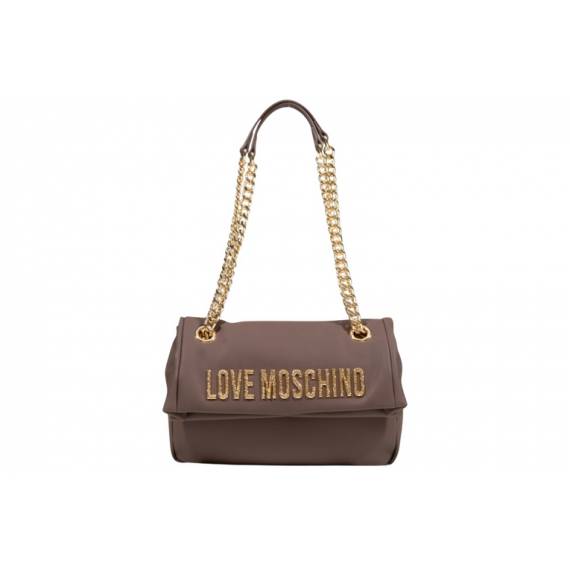 LOVE MOSCHINO TRACOLLA MARRONE CON LOGO