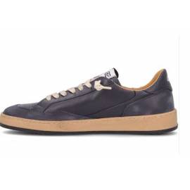 4B12 SNEAKERS IN PELLE BLU SCURO