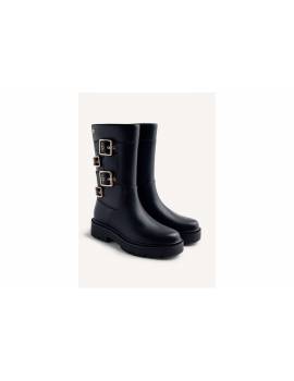 GIOSEPPO BIKER PELLE NERO CON FIBBIE ORO
