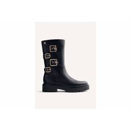 GIOSEPPO BIKER PELLE NERO CON FIBBIE ORO