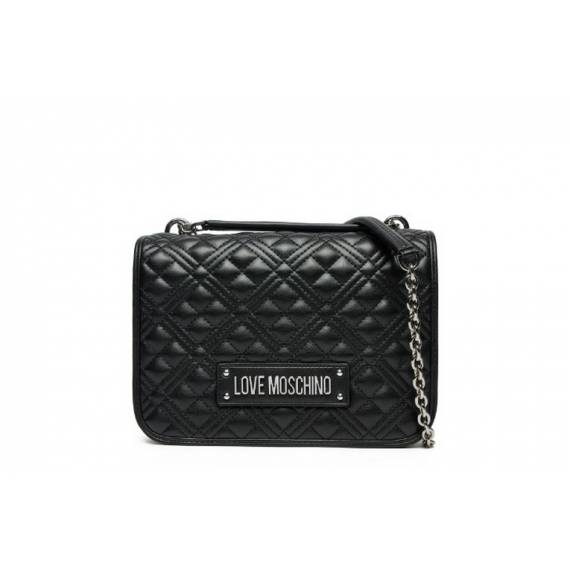 LOVE MOSCHINO TRACOLLA TRAP NERO ARGENTO