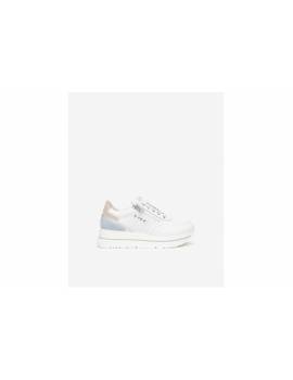 NERO GIARDINI SNEAKERS ALTA BIANCA CELESTE