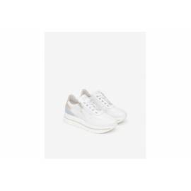 NERO GIARDINI SNEAKERS ALTA BIANCA CELESTE