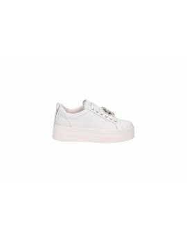 NERO GIARDINI SNEAKERS PELLE BIANCA CON CHARMS