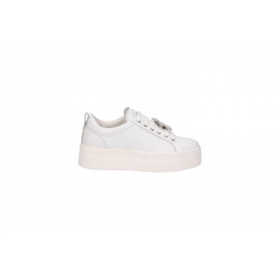 NERO GIARDINI SNEAKERS PELLE BIANCA CON CHARMS
