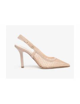 NERO GIRDINI SLINGBACK RETE NUDE