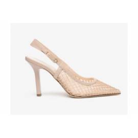 NERO GIRDINI SLINGBACK RETE NUDE
