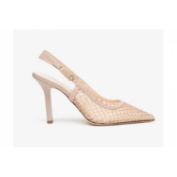 NERO GIRDINI SLINGBACK RETE NUDE
