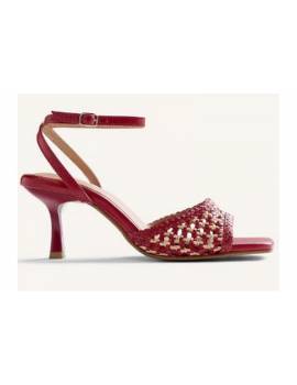 GIOSEPPO SANDALO CON TACCO INTRECCIATO ROSSO
