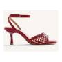 GIOSEPPO SANDALO CON TACCO INTRECCIATO ROSSO