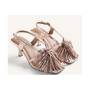 GIOSEPPO SANDALO CON TACCO E FRANGE ORO ROSATO