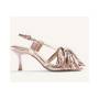 GIOSEPPO SANDALO CON TACCO E FRANGE ORO ROSATO