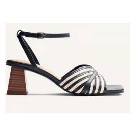 GIOSEPPO SANDALO CON TACCO BIANCO E NERO
