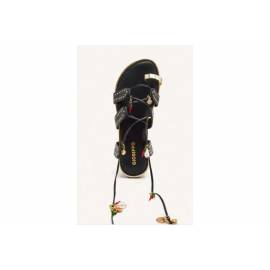 GIOSEPPO SANDALO NERO CON BORCHIE ORO