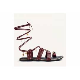 GIOSEPPO SANDALO IN PELLE CON BORCHI BURGUNDY