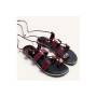 GIOSEPPO SANDALO IN PELLE CON BORCHI BURGUNDY