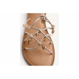 GIOSEPPO SANDALO INTRECCIO ORO CON CHARMS