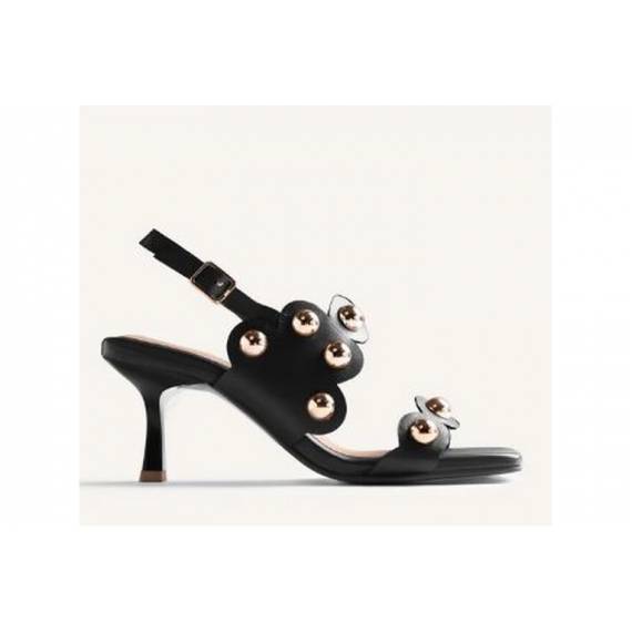 GIOSEPPO SANDALO NERO  CON TACCO CON BORCHIE