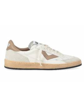 4B12 SNEAKERS BIANCA CON DETTAGLI CAMEL