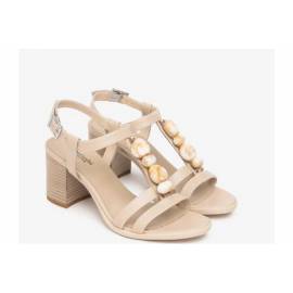 NERO GIARDINI SANDALO TACCO MEDIO CON PIETRE