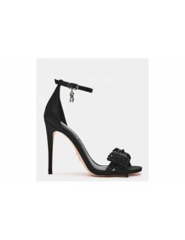 STEVE MADDEN SANDALO SATIN NERO CON FIOCCO