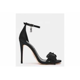 STEVE MADDEN SANDALO SATIN NERO CON FIOCCO