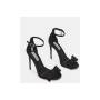 STEVE MADDEN SANDALO SATIN NERO CON FIOCCO