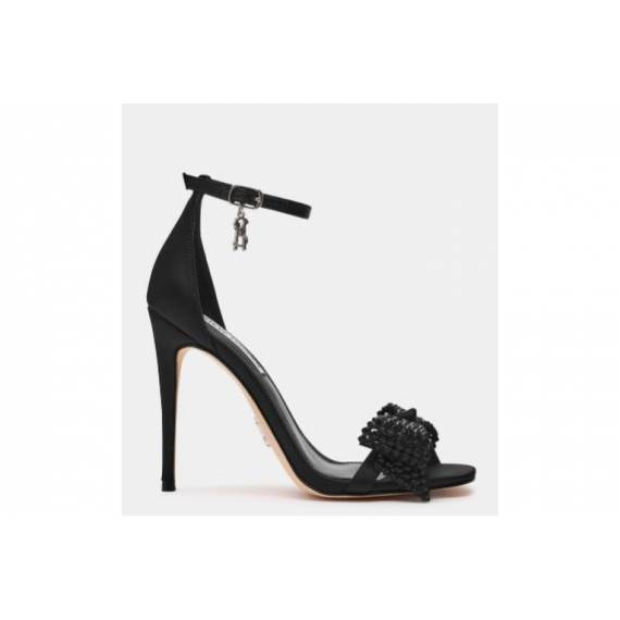 STEVE MADDEN SANDALO SATIN NERO CON FIOCCO